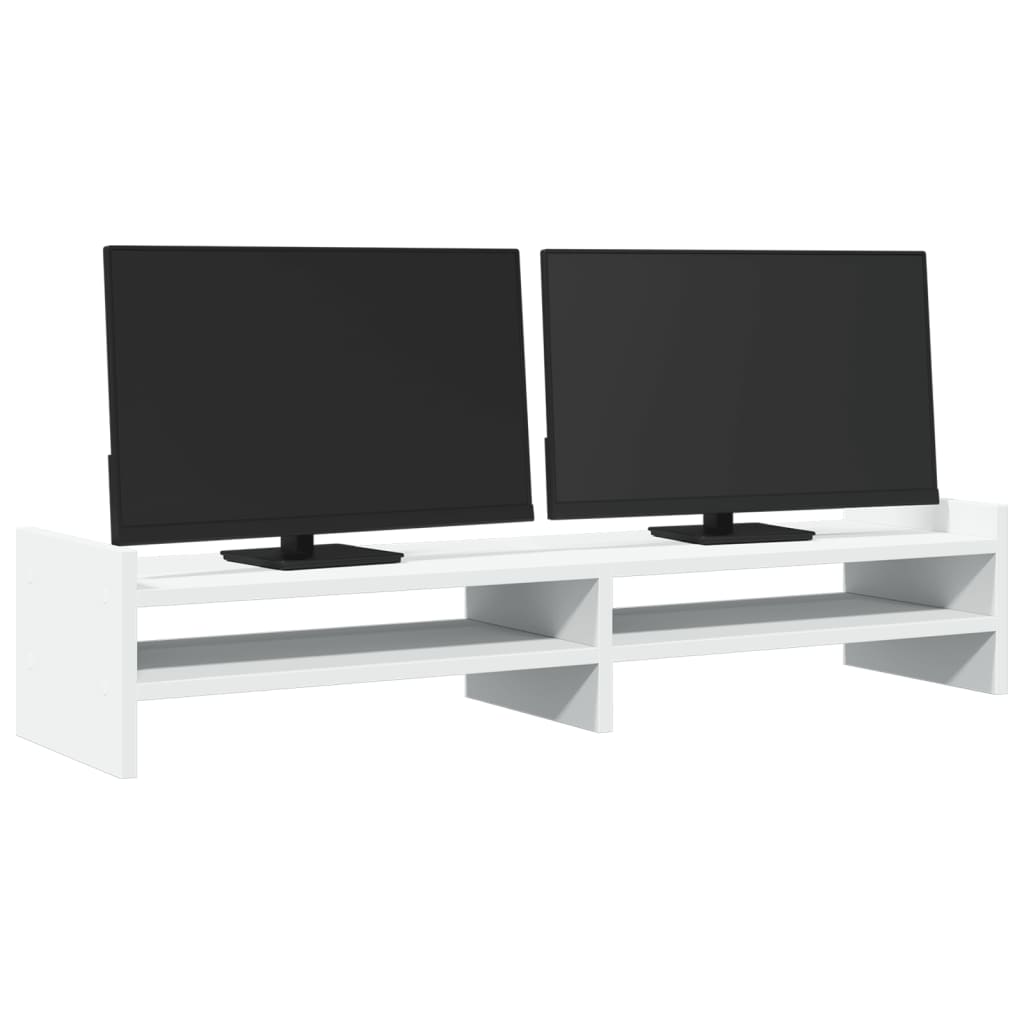 Monitorstativ Hvid 100x27x20 cm Træmateriale