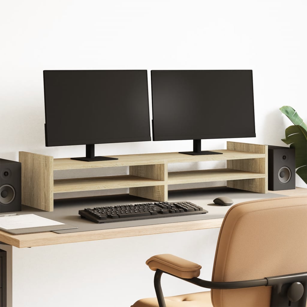 Monitorstativ Sonoma eg 100x27x20 cm træmateriale