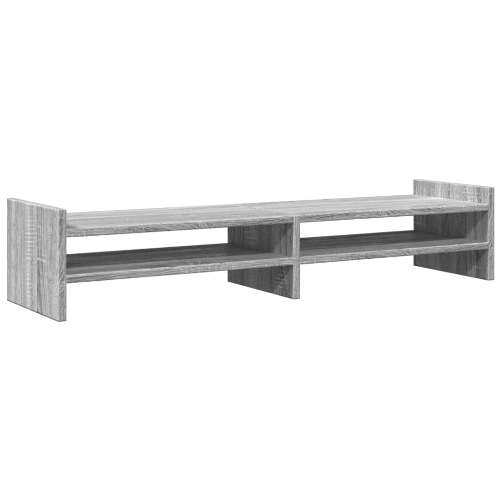 Monitorstativ Grå Sonoma 100x27x20 cm Træmateriale
