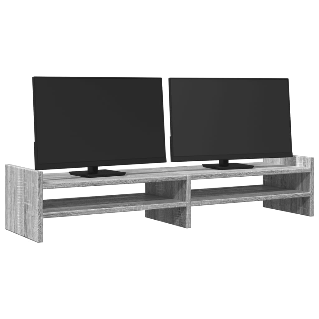 Monitorstativ Grå Sonoma 100x27x20 cm Træmateriale