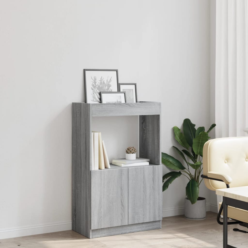 Highboard Grå Sonoma Eg 63x33x100 cm Træmateriale
