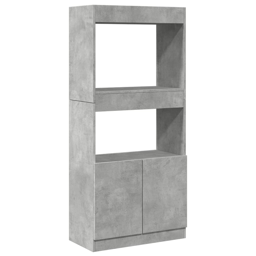 Highboard Beton Grå 63x33x140 cm Træmateriale
