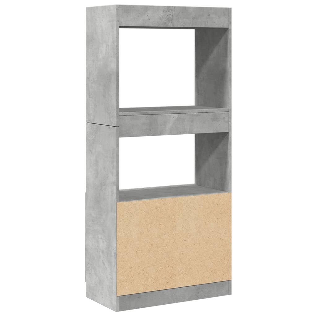 Highboard Beton Grå 63x33x140 cm Træmateriale