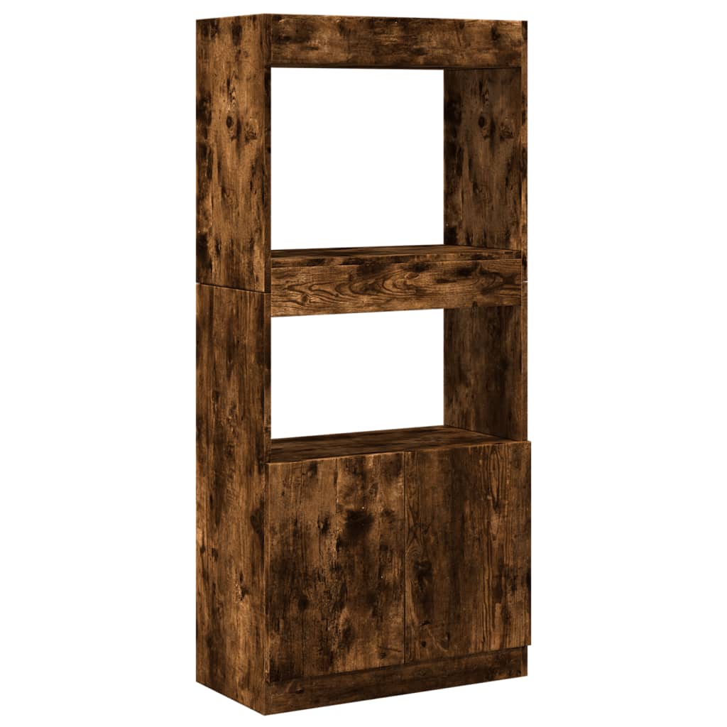 Highboard røget eg 63x33x140 cm træmateriale