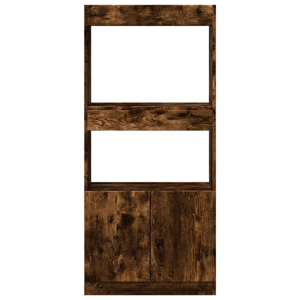 Highboard røget eg 63x33x140 cm træmateriale