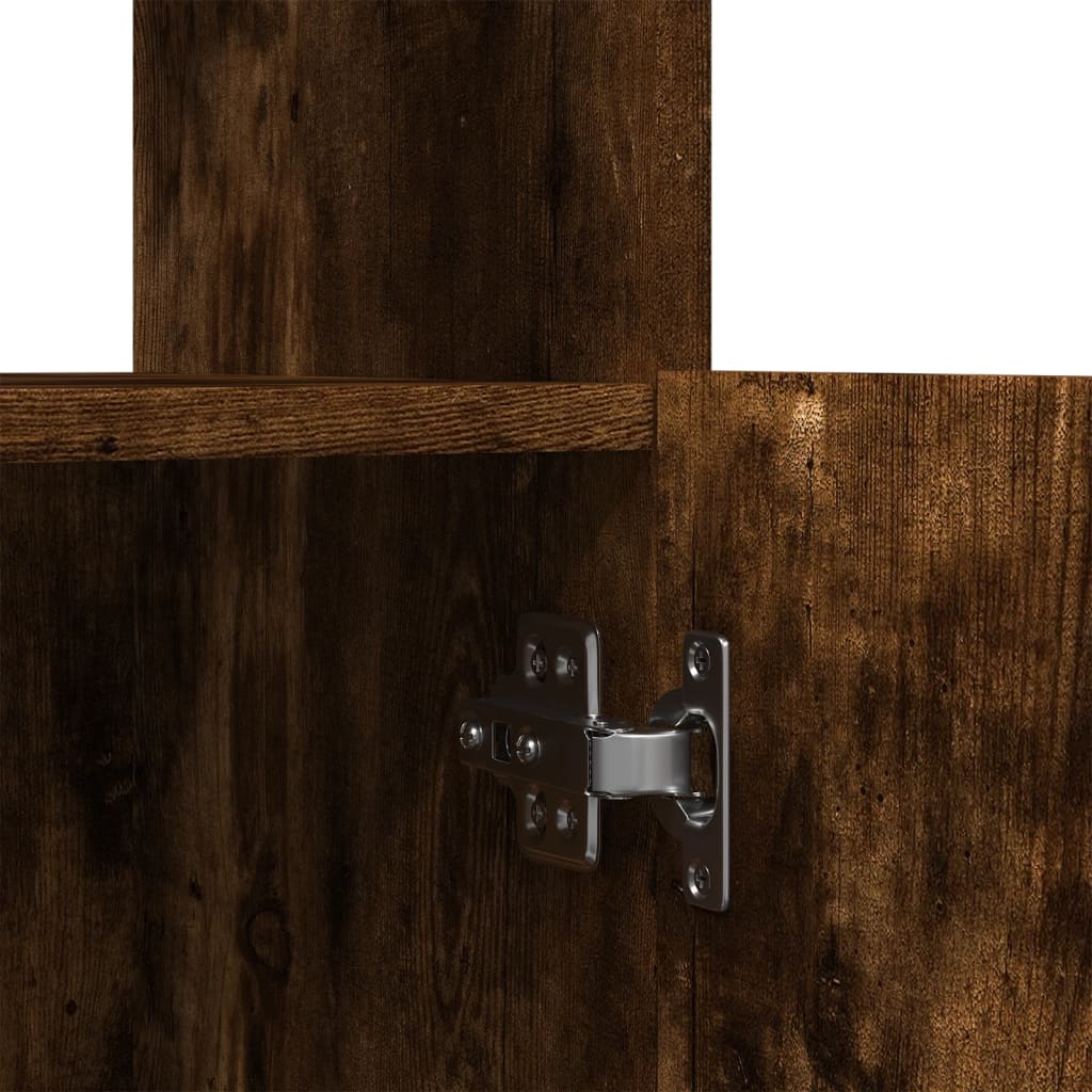 Highboard røget eg 63x33x140 cm træmateriale