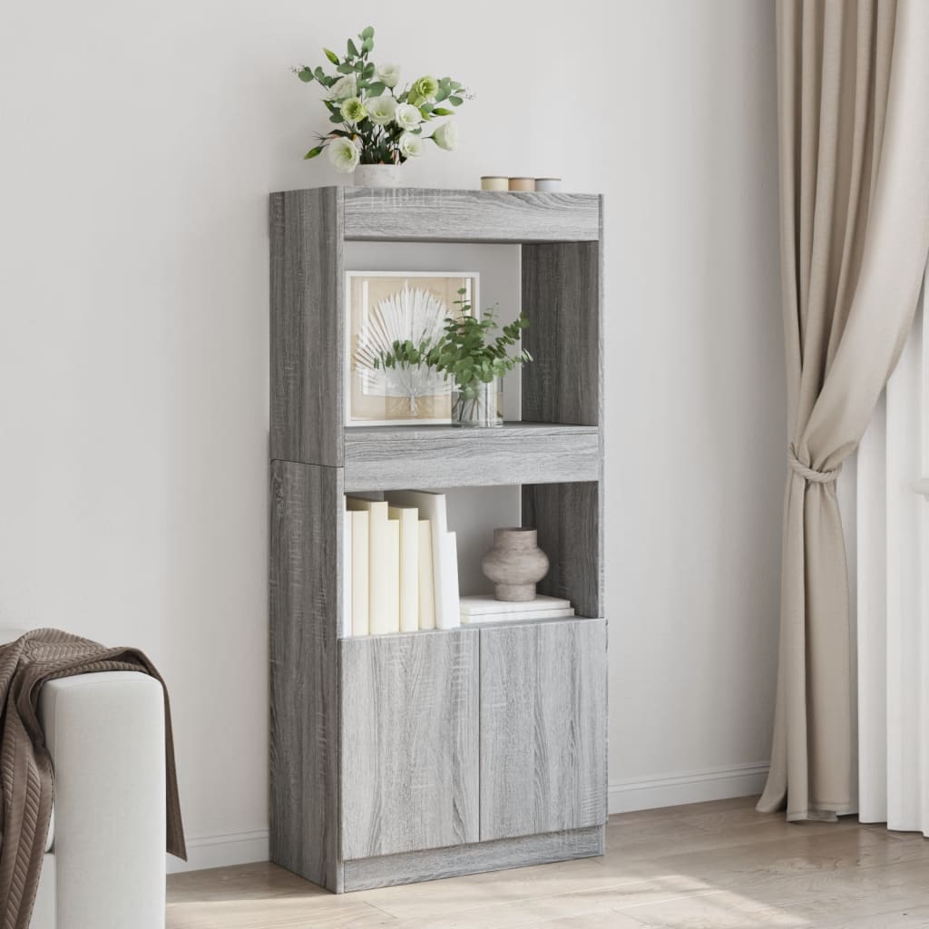 Highboard Grå Sonoma 63x33x140 cm Træmateriale