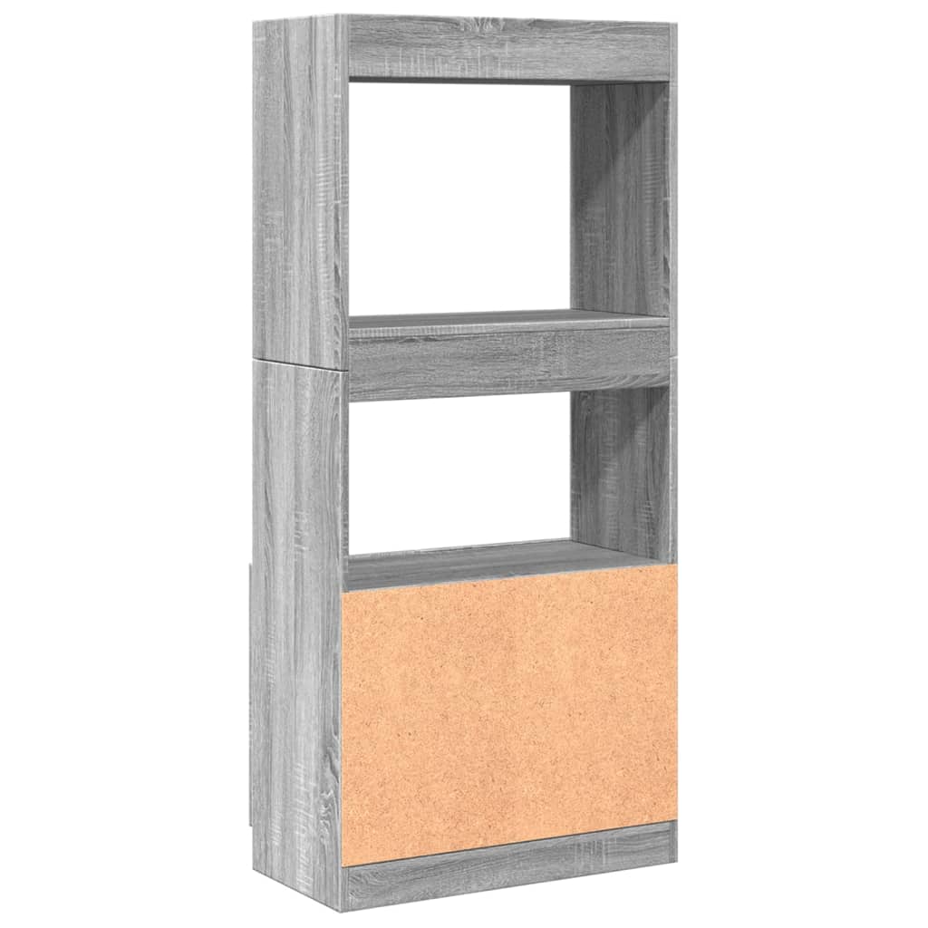 Highboard Grå Sonoma 63x33x140 cm Træmateriale