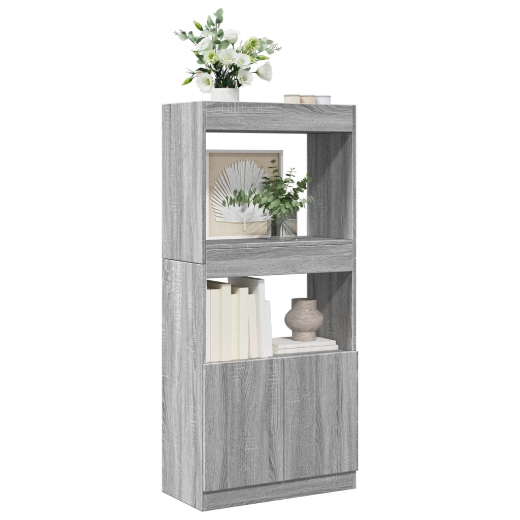 Highboard Grå Sonoma 63x33x140 cm Træmateriale