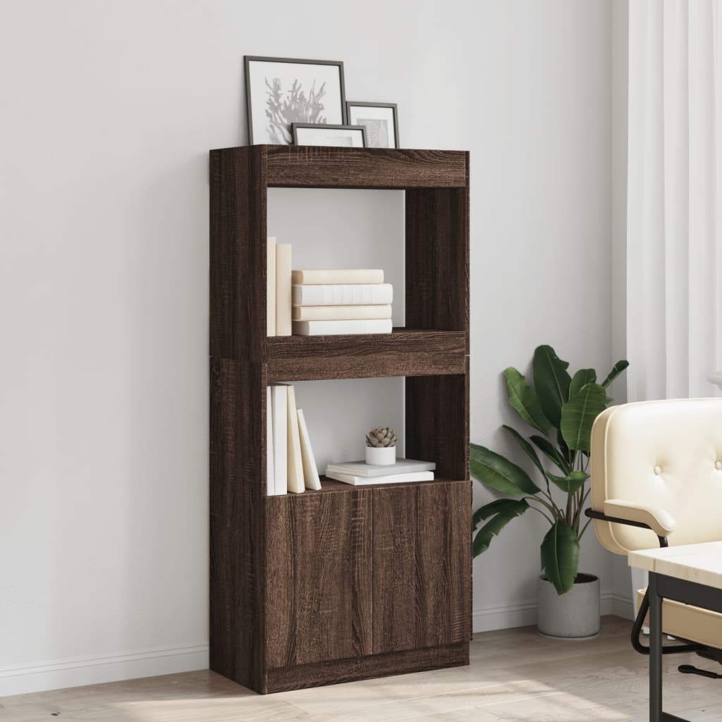 Highboard Brun Eg Look 63x33x140 cm Træmateriale