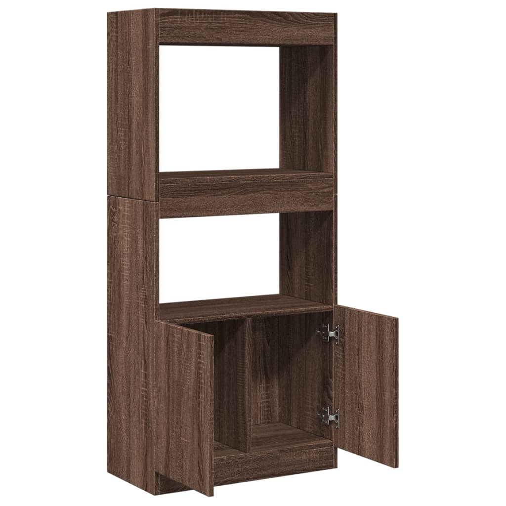 Highboard Brun Eg Look 63x33x140 cm Træmateriale