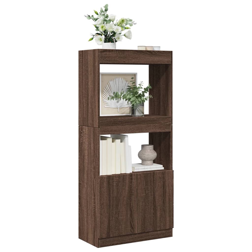 Highboard Brun Eg Look 63x33x140 cm Træmateriale