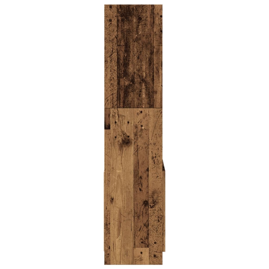 Highboard gammelt træ look 63x33x140 cm træmateriale