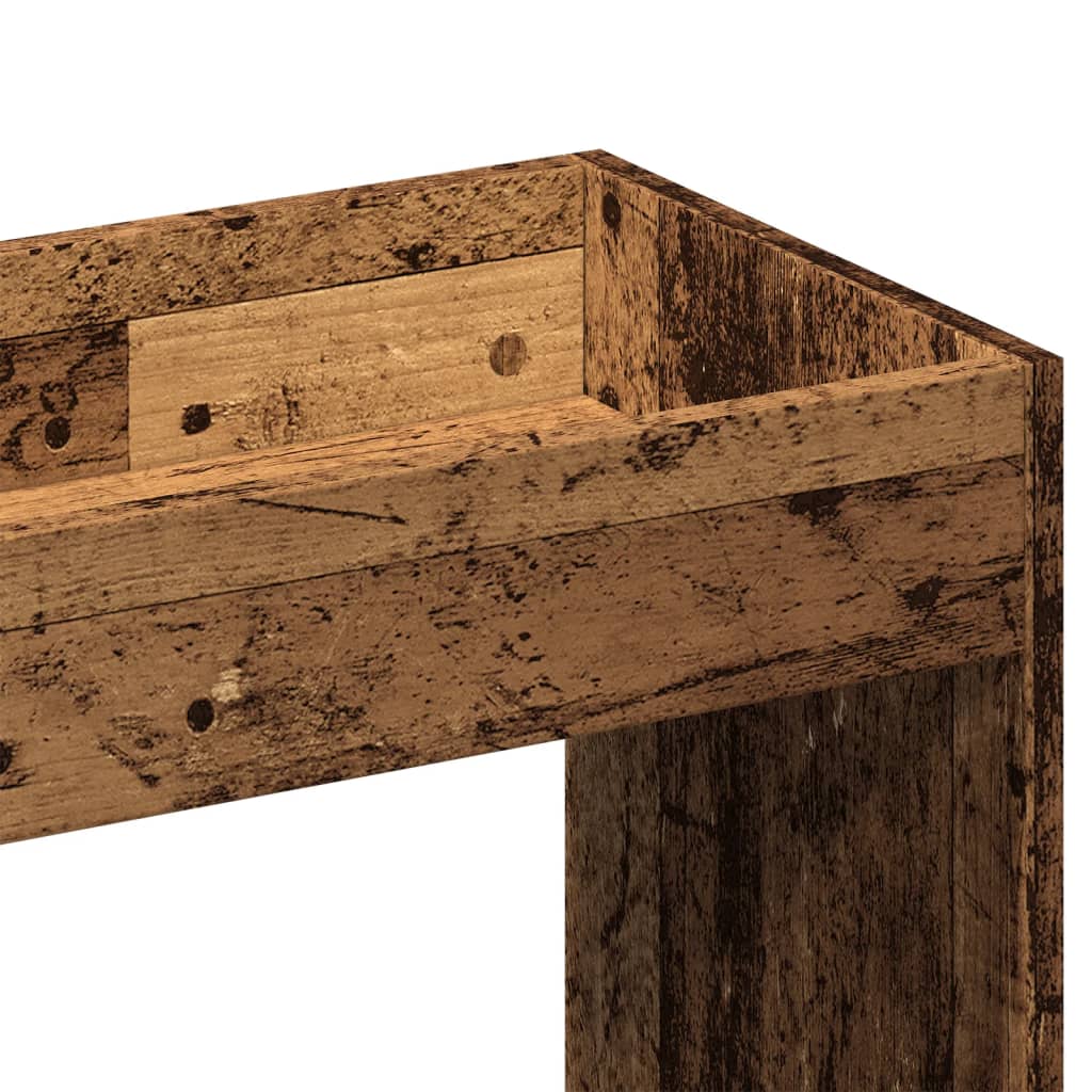 Highboard gammelt træ look 63x33x140 cm træmateriale