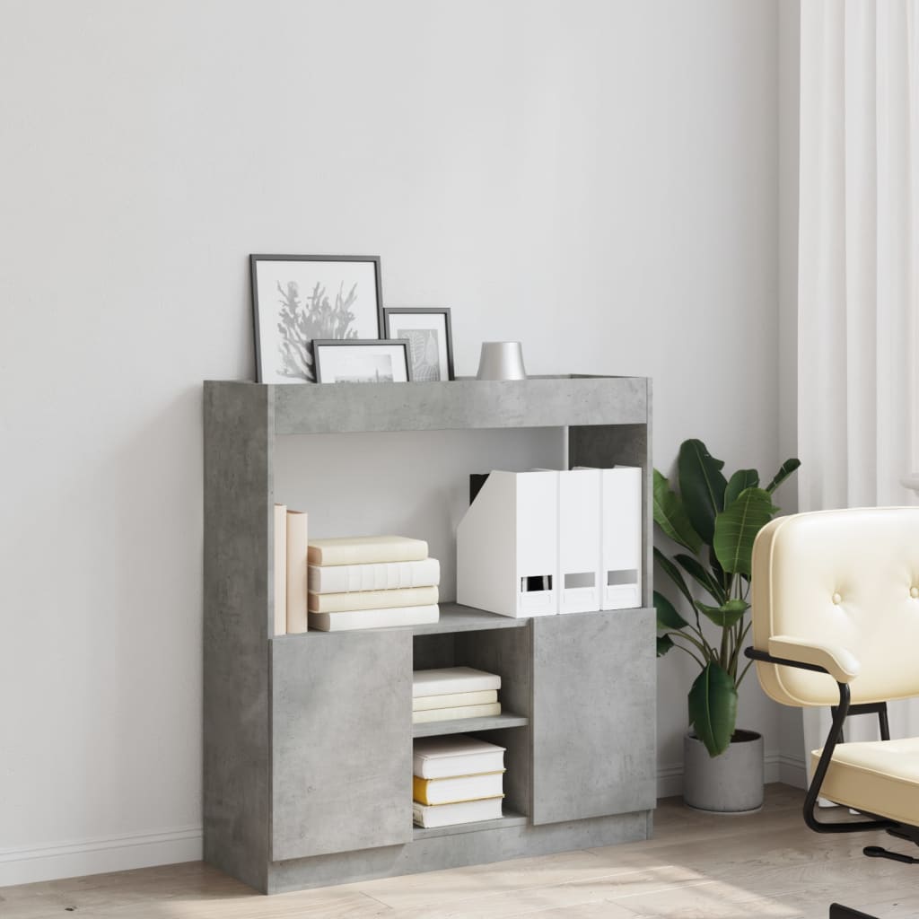 Highboard Beton Grå 92x33x100 cm Træmateriale