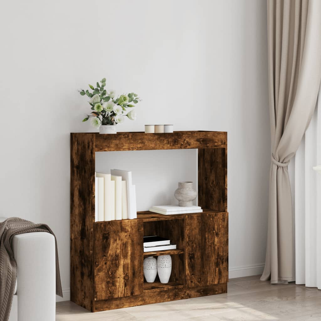 Highboard røget eg 92x33x100 cm træmateriale