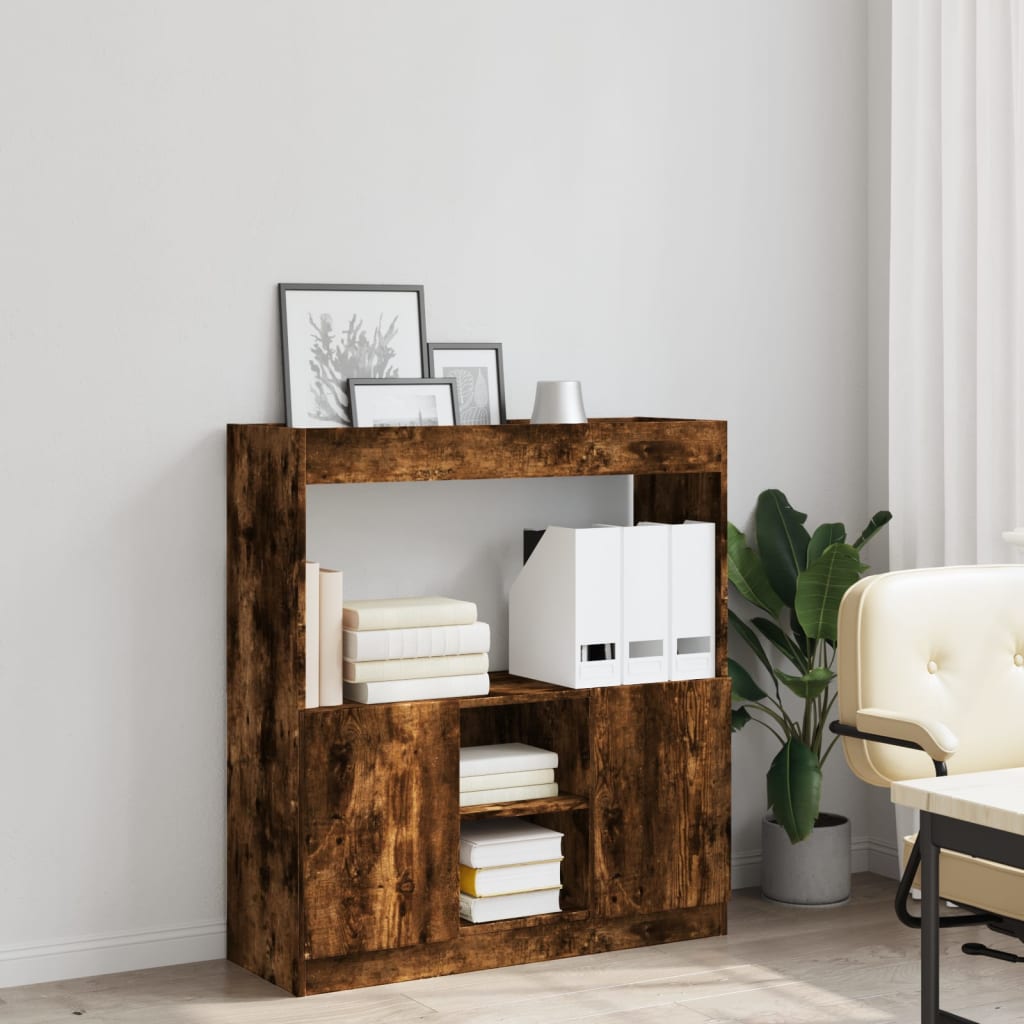 Highboard røget eg 92x33x100 cm træmateriale