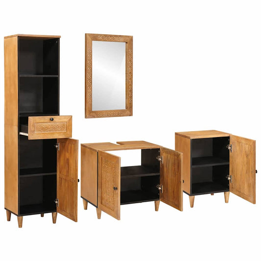 Badezimmermöbel Set mit Schubladen 4 pcs Braun 38 x 33 x 160 cm