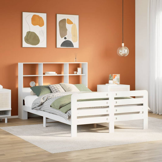 Massivholzbett ohne Matratze Weiß 120x190 cm Kiefernholz