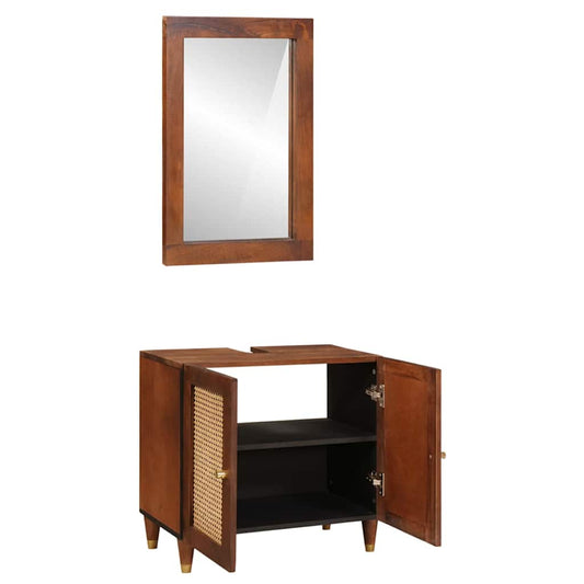 Badezimmermöbel 2 pcs 62 x 33 x 58 cm Massives Mango-Holz