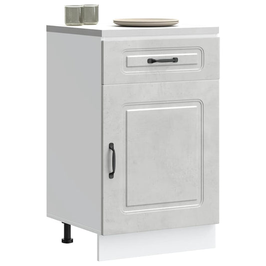 Køkkenunderskab Kalmar betongrå træmateriale