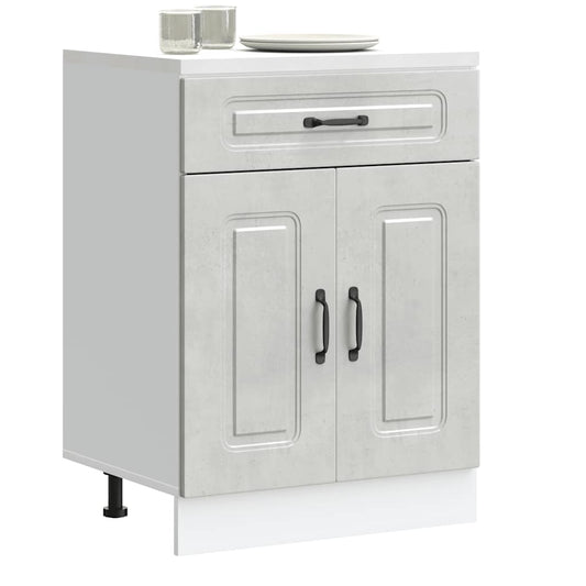 Køkkenunderskab Kalmar betongrå træmateriale