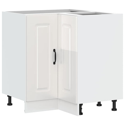 Küchen-Eckunterschrank Kalmar Hochglanz-Weiß Holzwerkstoff