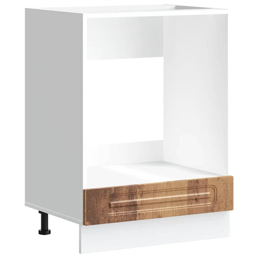 Indbygget køkkenskab Kalmar gammelt træ look træmateriale