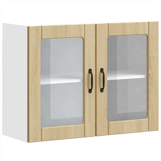 Køkken overskab med glaslåge Sonoma egetræ materiale