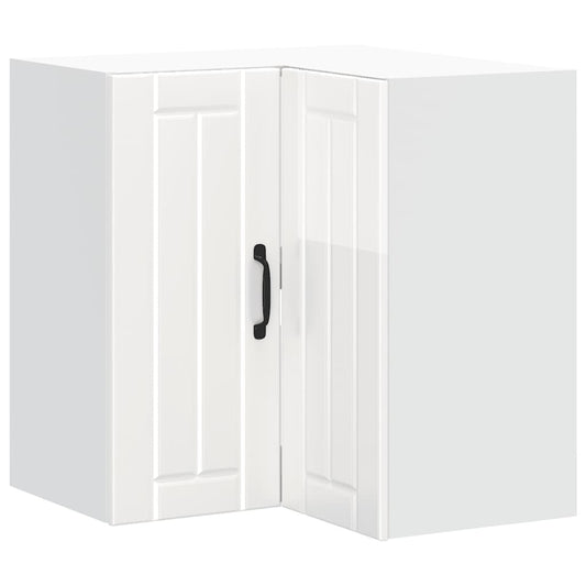 Küchen-Eckhängeschrank Lucca Hochglanz-Weiß Holzwerkstoff