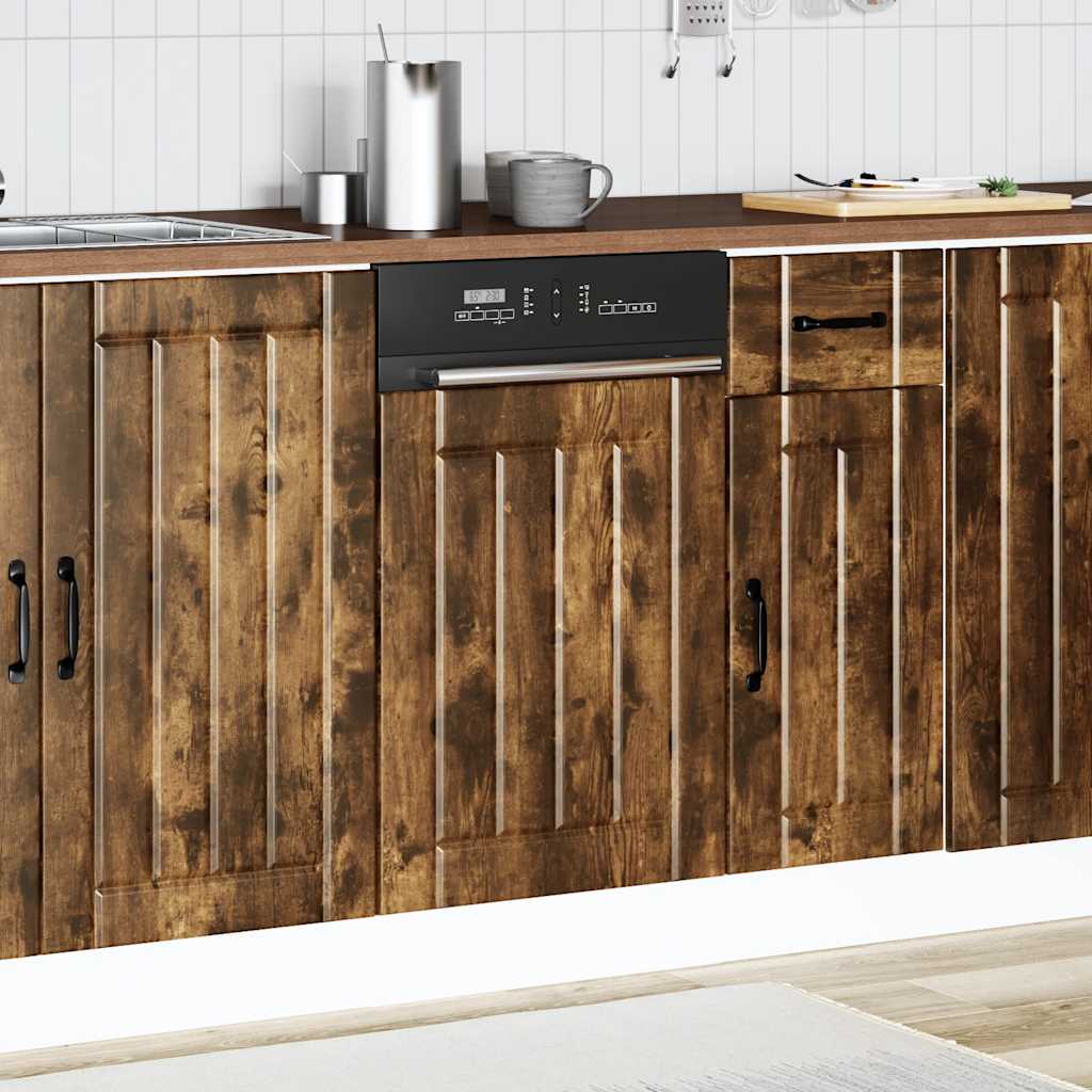 Opvaskemaskine panel Lucca røget eg træ materiale