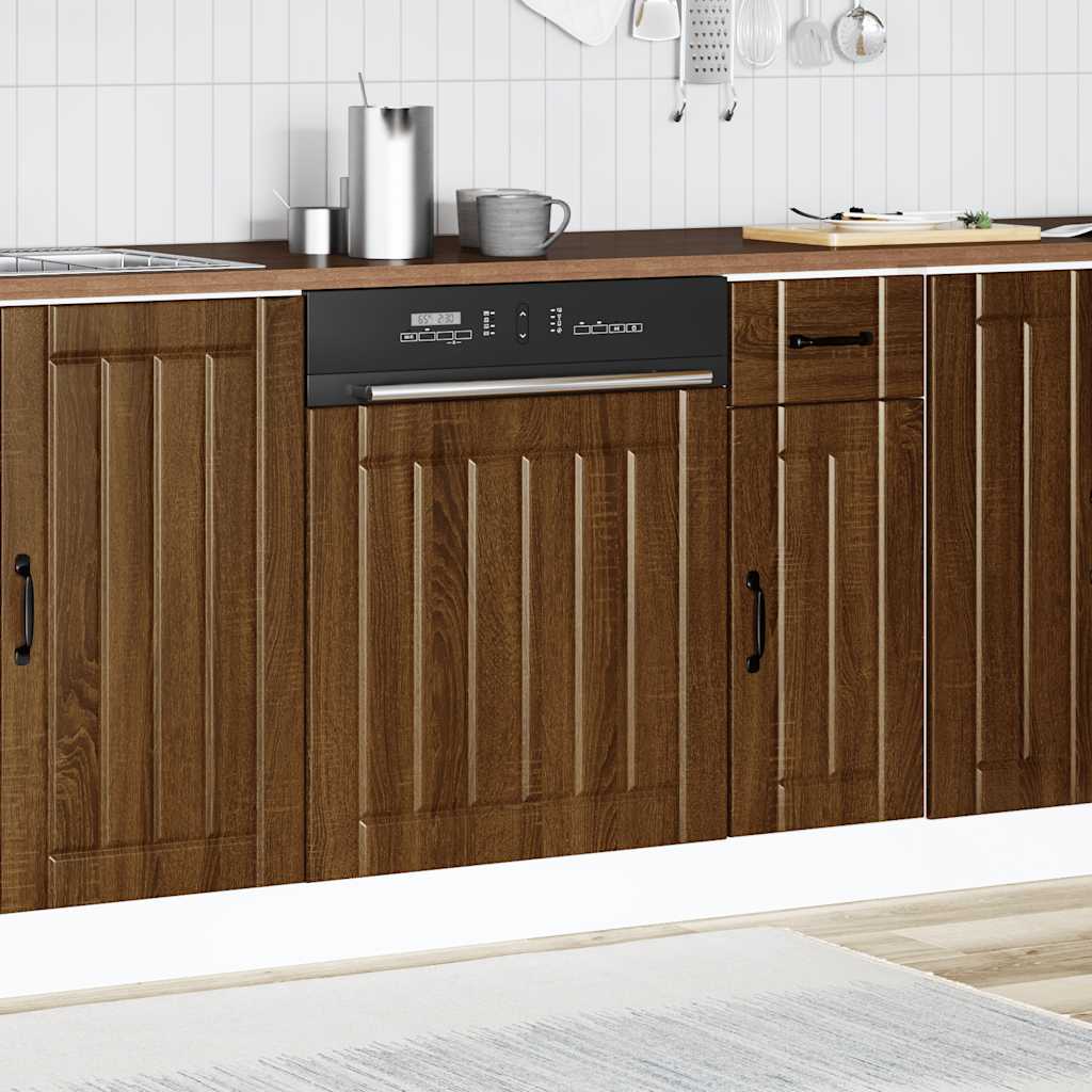 Opvaskemaskine panel Lucca Brun eg-look træmateriale