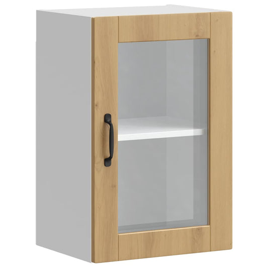 Küchen-Hängeschrank mit Glastür Porto Artisan-Eiche