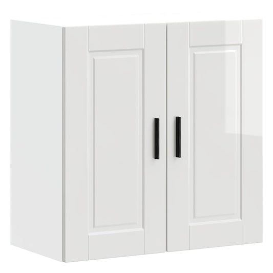 Køkken overskab Porto højglans hvidt træmateriale