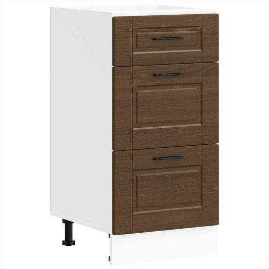 Küchenunterschrank Porto Braun Eichen-Optik Holzwerkstoff