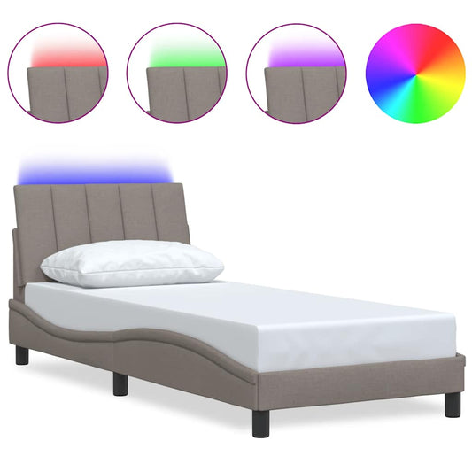 Bettgestell ohne Matratze "Hanko" Taupe 80x200 cm Stoff