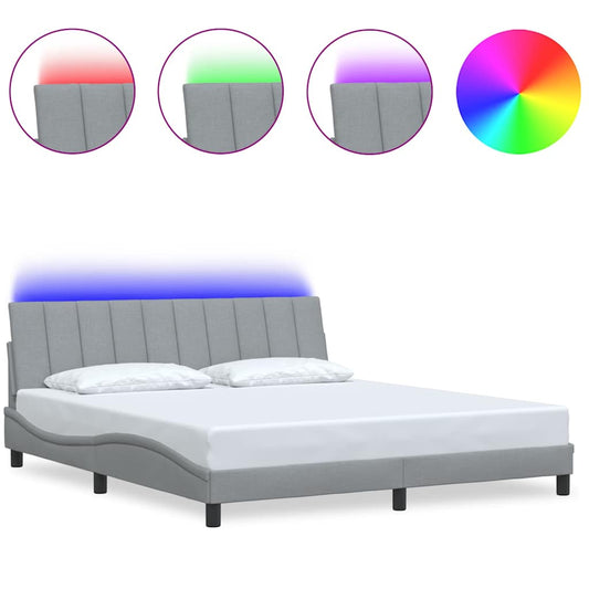 Bettgestell ohne Matratze "Hanko" Hellgrau 180x200 cm Stoff