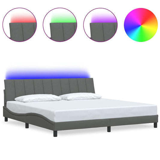 Bettgestell ohne Matratze "Hanko" Dunkelgrau 200x200 cm Stoff