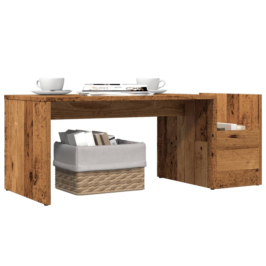 Sofabord gammelt træ look 90x45x35 cm træmateriale