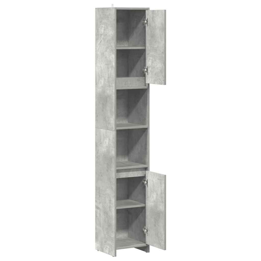 Badeværelsesskab Beton Grå 30x30x183,5 cm Træ Materiale