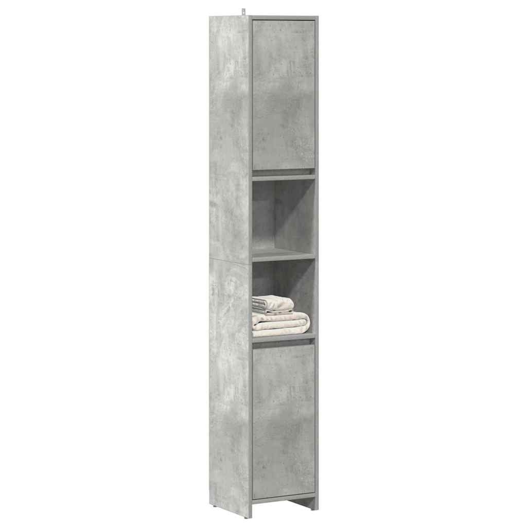 Badeværelsesskab Beton Grå 30x30x183,5 cm Træ Materiale
