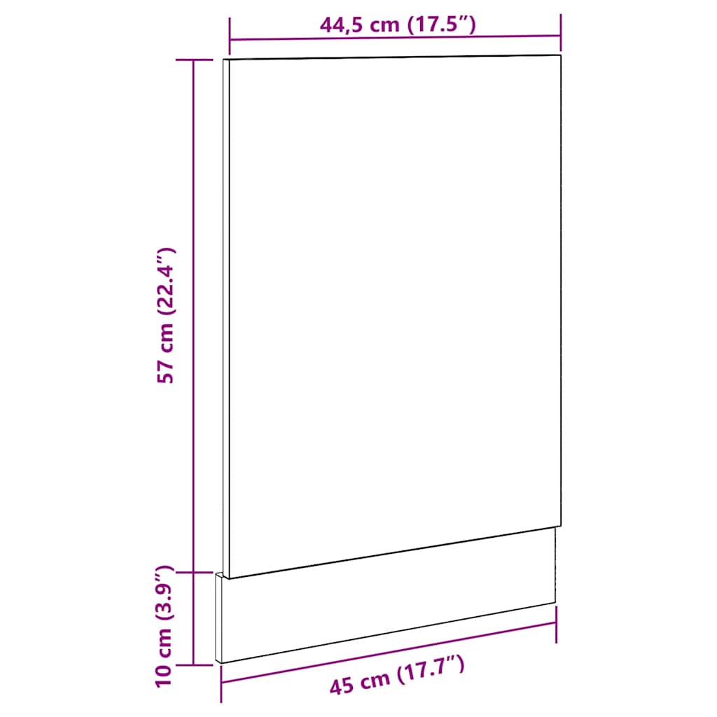 Geschirrspülerblende Lyon Altholz-Optik 45x3x67 cm Holzwerkstoff