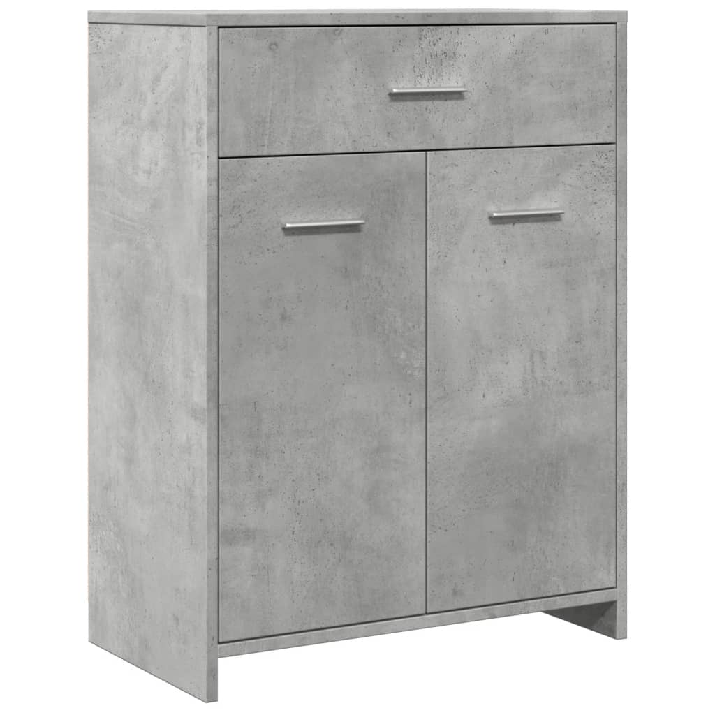 Badeværelsesskab Beton Grå 60x33x80 cm Træ Materiale