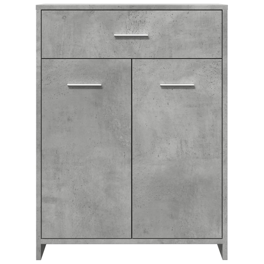 Badeværelsesskab Beton Grå 60x33x80 cm Træ Materiale