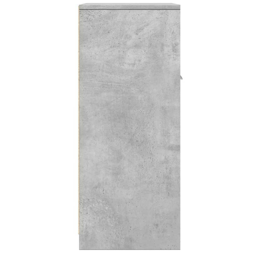 Badeværelsesskab Beton Grå 60x33x80 cm Træ Materiale