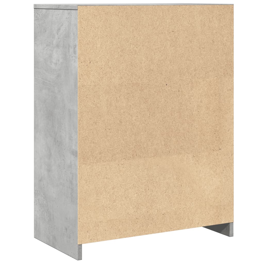 Badeværelsesskab Beton Grå 60x33x80 cm Træ Materiale