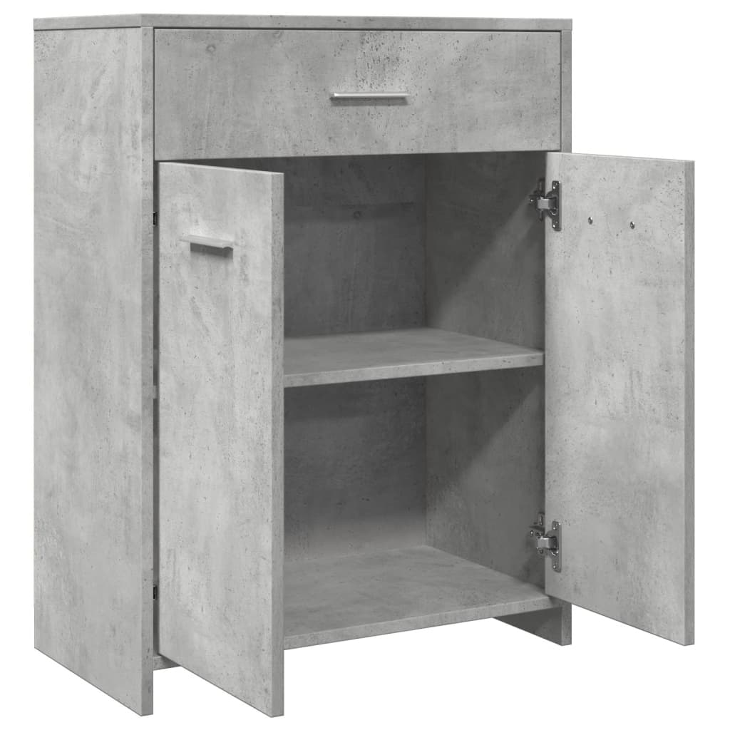 Badeværelsesskab Beton Grå 60x33x80 cm Træ Materiale