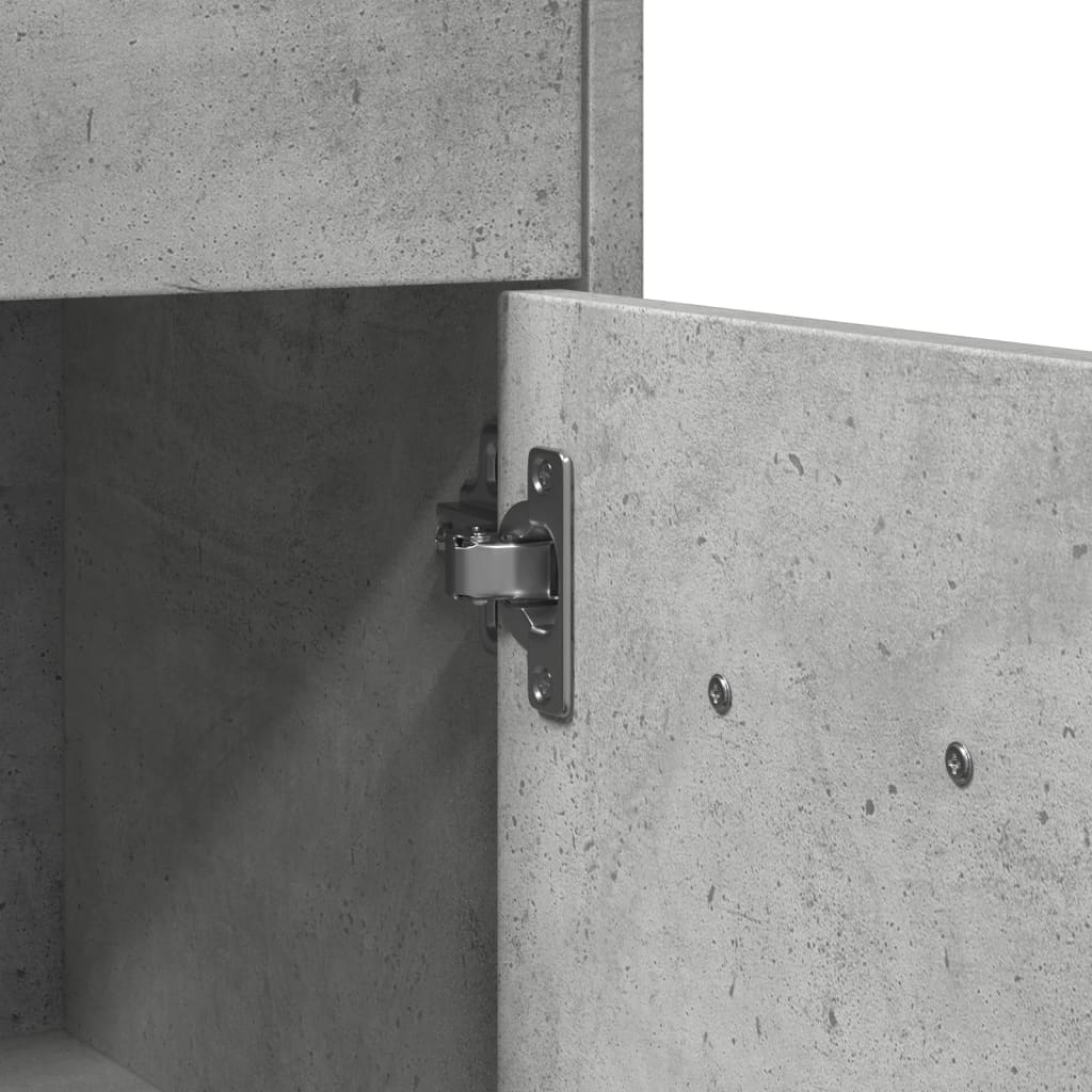 Badeværelsesskab Beton Grå 60x33x80 cm Træ Materiale