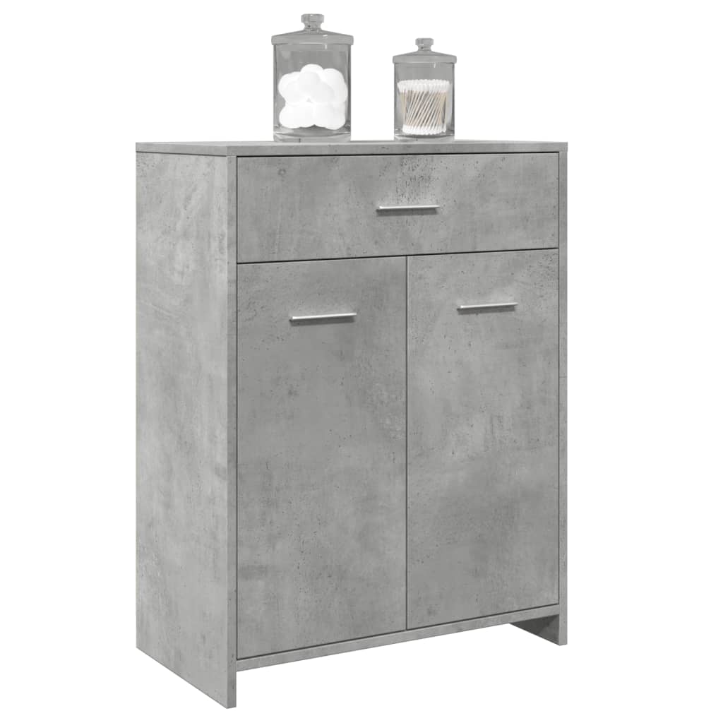 Badeværelsesskab Beton Grå 60x33x80 cm Træ Materiale