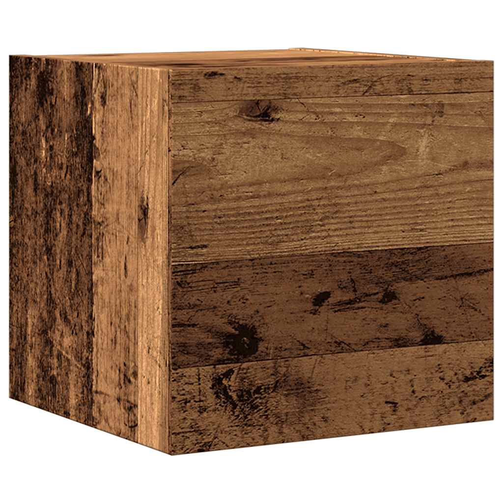 TV vægskab gammelt træ look 30,5x30x30 cm